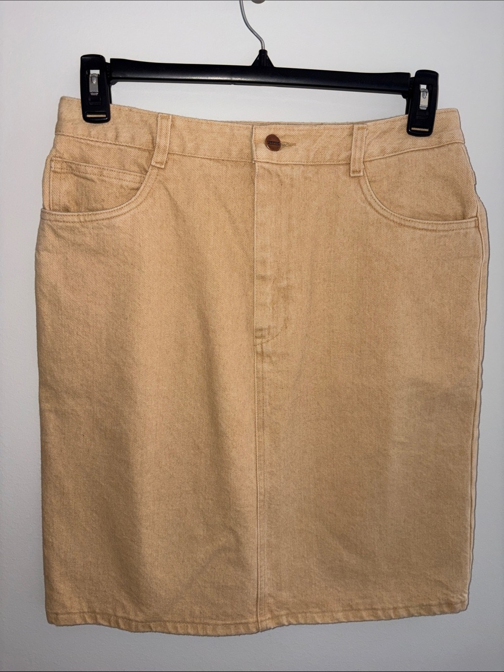 Lands' End Size 12 Vintage Tan Denim High Waisted Skirt